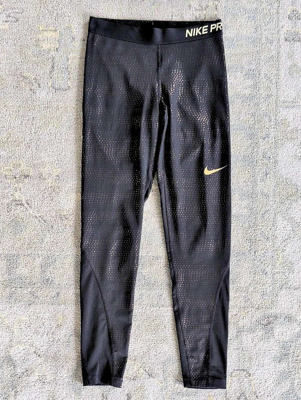 Nike Pro Metallic Spots Tight Leggings Black Size Medium
